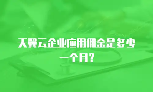 天翼云企业应用佣金是多少一个月？