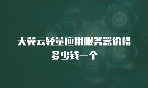 天翼云轻量应用服务器价格多少钱一个