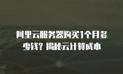 阿里云服务器购买1个月多少钱？揭秘云计算成本