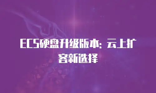 ECS硬盘升级版本: 云上扩容新选择