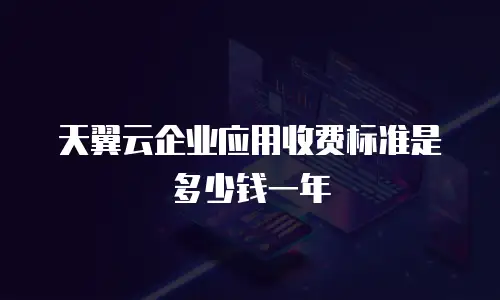 天翼云企业应用收费标准是多少钱一年