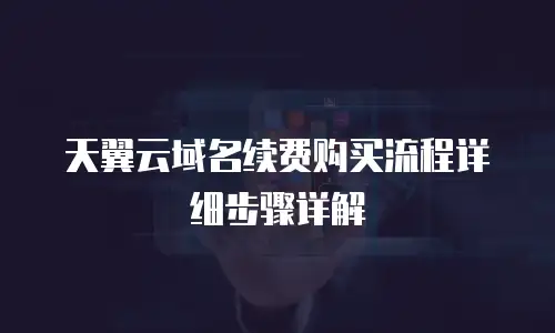 天翼云域名续费购买流程详细步骤详解