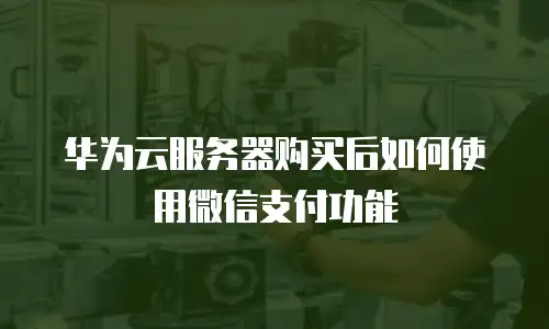 华为云服务器购买后如何使用微信支付功能