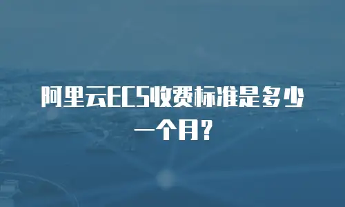 阿里云ECS收费标准是多少一个月？