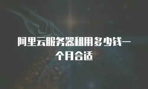 阿里云服务器租用多少钱一个月合适
