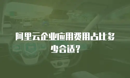 阿里云企业应用费用占比多少合适？