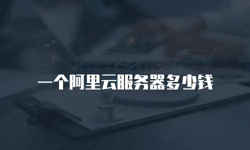 一个阿里云服务器多少钱