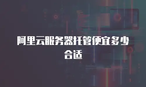 阿里云服务器托管便宜多少合适