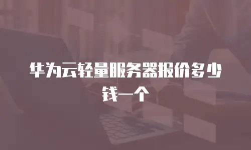 华为云轻量服务器报价多少钱一个