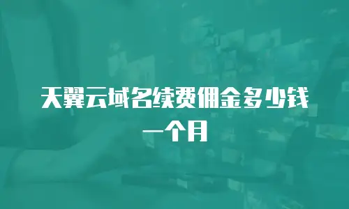 天翼云域名续费佣金多少钱一个月