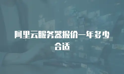 阿里云服务器报价一年多少合适