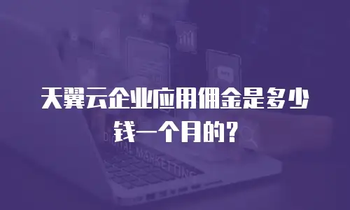 天翼云企业应用佣金是多少钱一个月的？