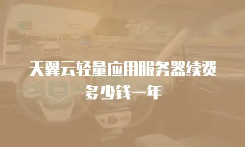 天翼云轻量应用服务器续费多少钱一年