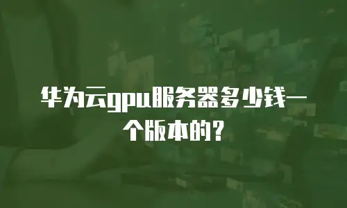 华为云gpu服务器多少钱一个版本的？