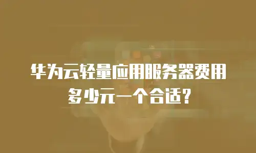 华为云轻量应用服务器费用多少元一个合适？