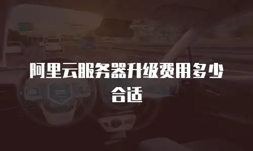 阿里云服务器升级费用多少合适