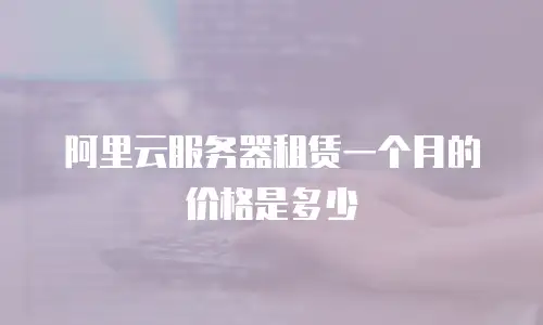 阿里云服务器租赁一个月的价格是多少