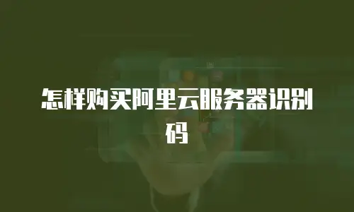 怎样购买阿里云服务器识别码
