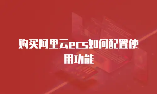 购买阿里云ecs如何配置使用功能