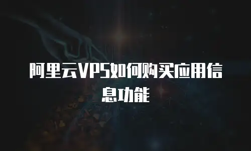 阿里云VPS如何购买应用信息功能