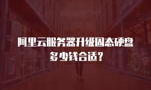 阿里云服务器升级固态硬盘多少钱合适？
