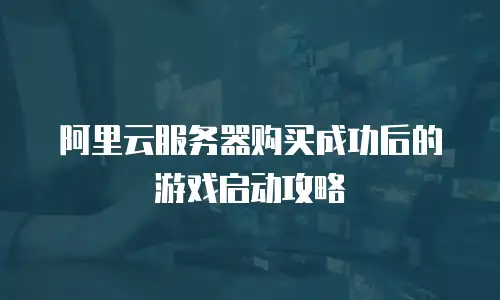 阿里云服务器购买成功后的游戏启动攻略