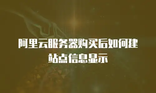 阿里云服务器购买后如何建站点信息显示