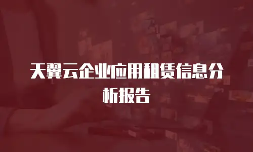 天翼云企业应用租赁信息分析报告