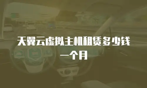 天翼云虚拟主机租赁多少钱一个月
