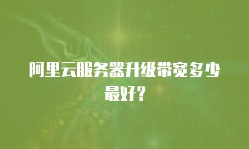 阿里云服务器升级带宽多少最好？
