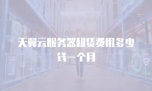 天翼云服务器租赁费用多少钱一个月