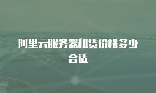 阿里云服务器租赁价格多少合适