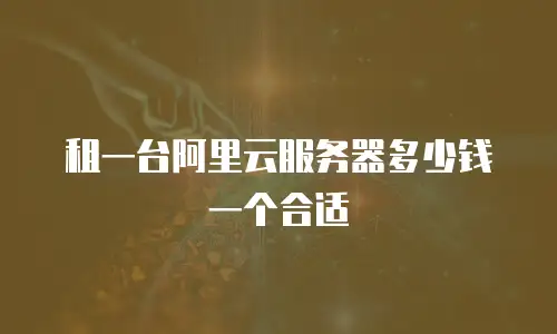 租一台阿里云服务器多少钱一个合适