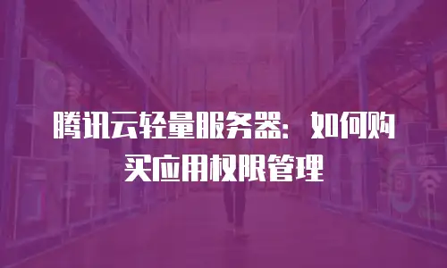 腾讯云轻量服务器：如何购买应用权限管理