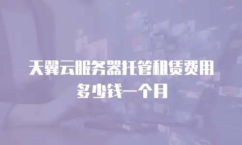 天翼云服务器托管租赁费用多少钱一个月