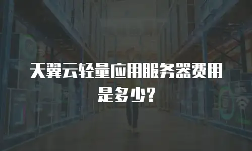 天翼云轻量应用服务器费用是多少？