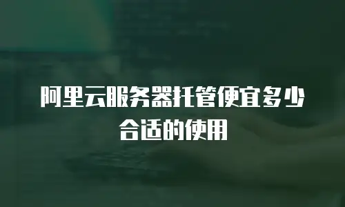 阿里云服务器托管便宜多少合适的使用