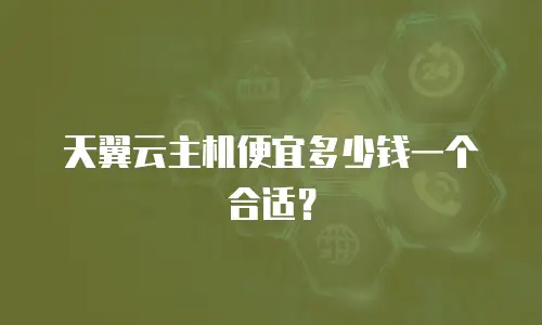 天翼云主机便宜多少钱一个合适？