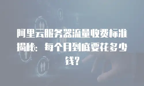 阿里云服务器流量收费标准揭秘：每个月到底要花多少钱？
