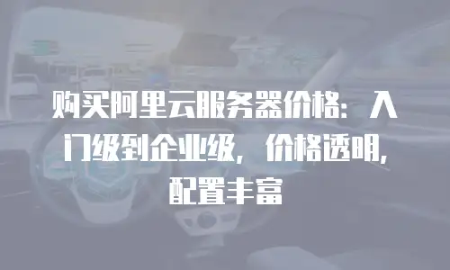 购买阿里云服务器价格：入门级到企业级，价格透明，配置丰富