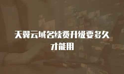 天翼云域名续费升级要多久才能用
