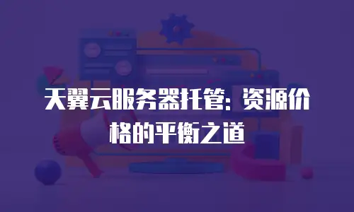 天翼云服务器托管: 资源价格的平衡之道