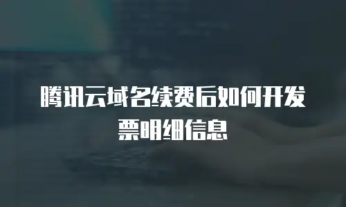 腾讯云域名续费后如何开发票明细信息