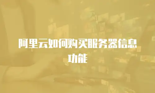 阿里云如何购买服务器信息功能