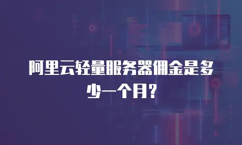阿里云轻量服务器佣金是多少一个月？