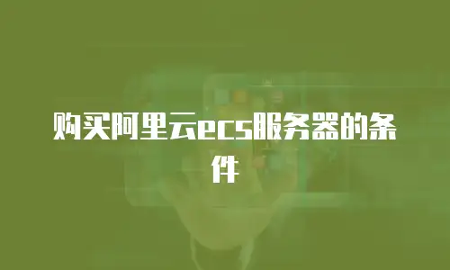 购买阿里云ecs服务器的条件