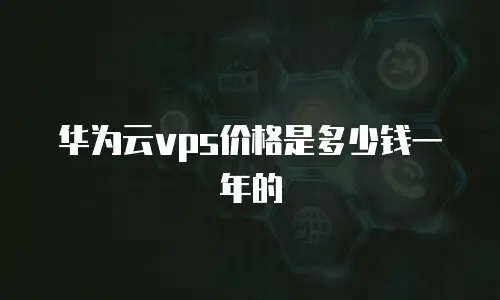 华为云vps价格是多少钱一年的
