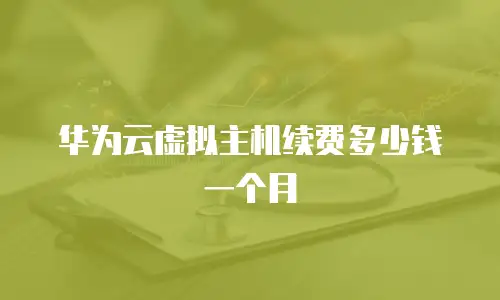 华为云虚拟主机续费多少钱一个月