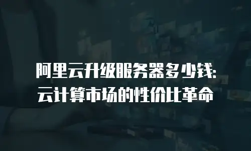 阿里云升级服务器多少钱：云计算市场的性价比革命