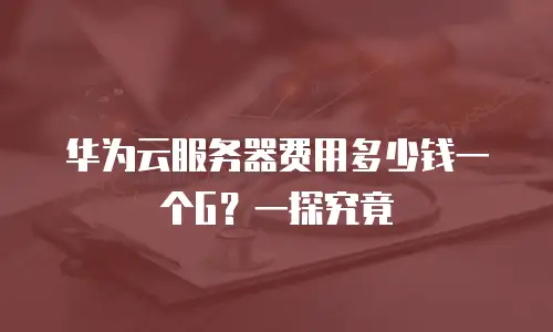 华为云服务器费用多少钱一个G？一探究竟